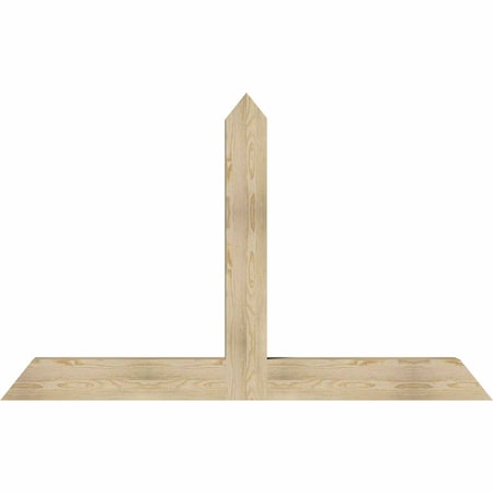 Ekena Millwork Portland Rough Sawn Timber Gable Bracket, Douglas Fir, 72"W x 45"H x 6"D x 6"F, 15/12 Pitch GBW072X45X0606POR00RDF